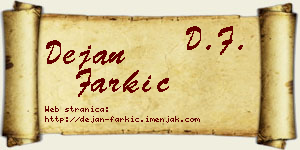 Dejan Farkić vizit kartica